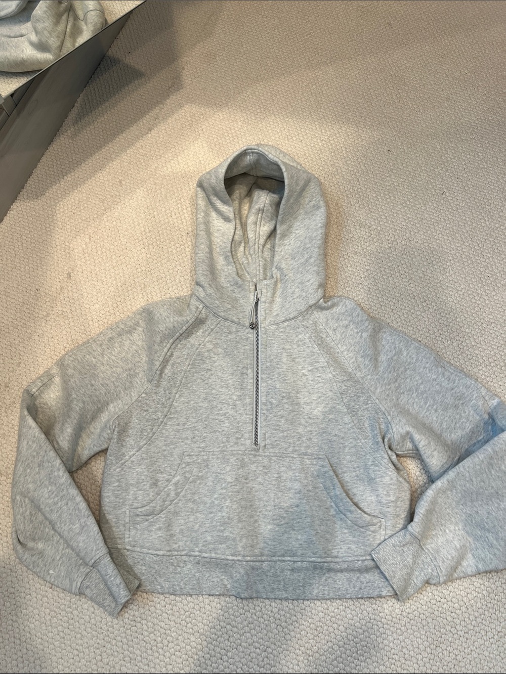 lululemon athletica Light Gray Half-Zip Scuba Hoodie XS/S